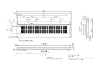 CU20029-TE200K Vacuum fluorescent display (VFD) module outline dimensions CU20029-TE200K Vacuum fluorescent display (VFD) module outline dimensions