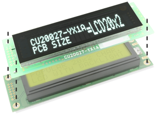 CU20027-YX1A same footprint as 20x2 character LCD CU20027-YX1A same footprint as 20x2 character LCD