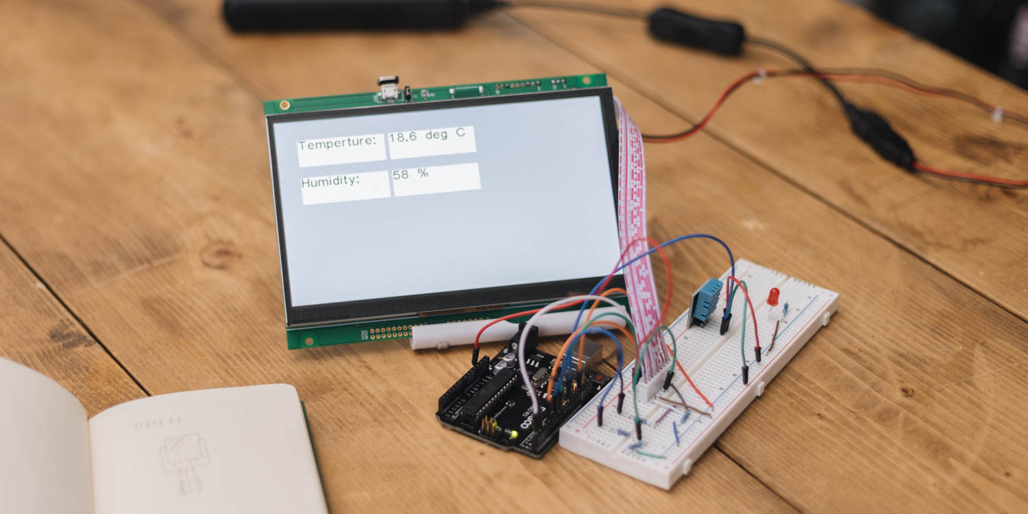 Displaying DHT11 Sensor Module Values on Touch Screen